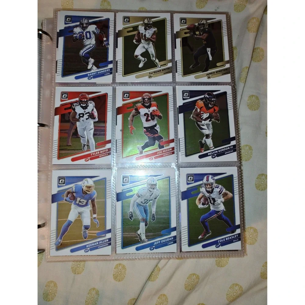 Football Cards 2021 Panini Donruss Optic Lot Barry Sanders Joe Mixon 9ct